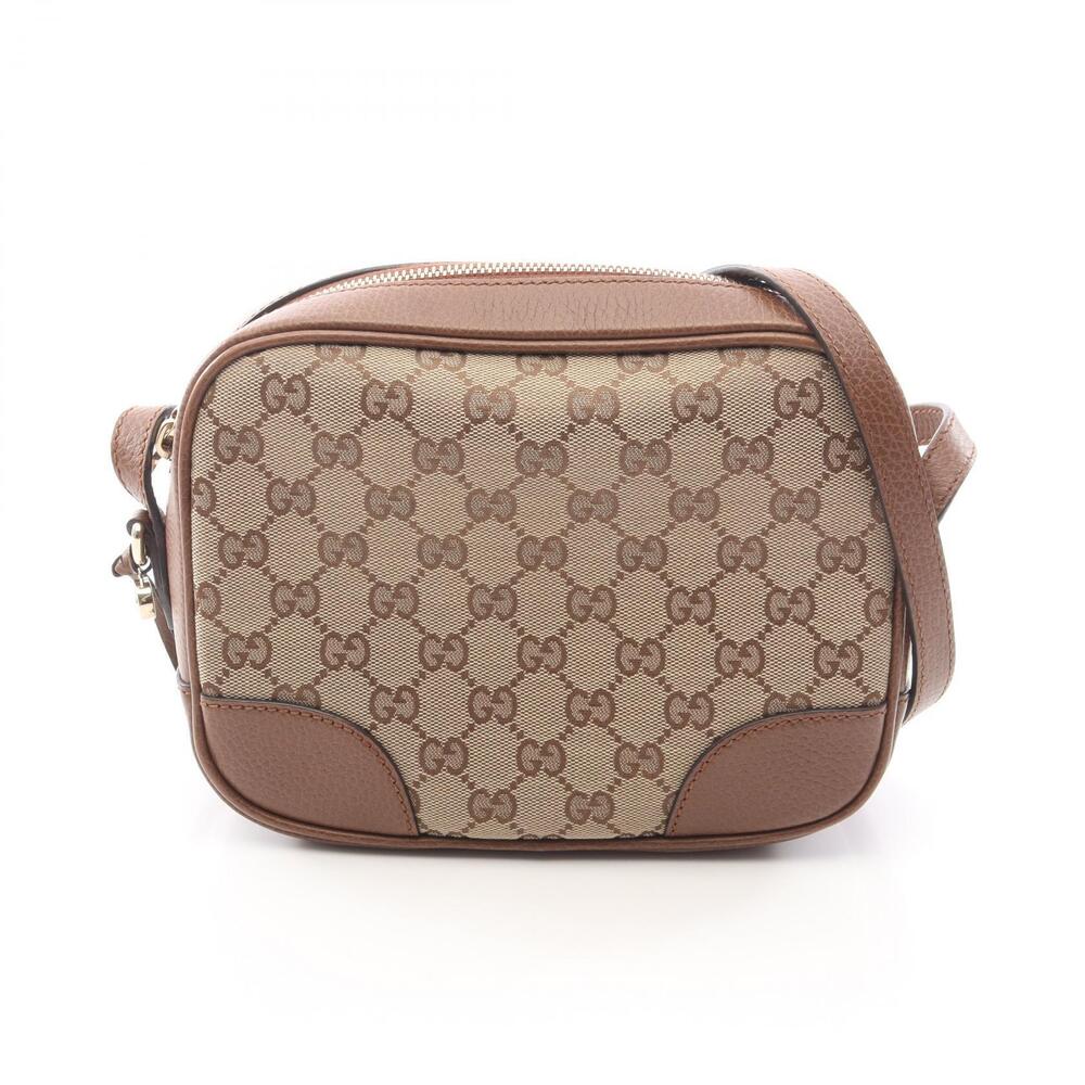 Gucci Bree GG Canvas Shoulder Bag Leather Beige Brown